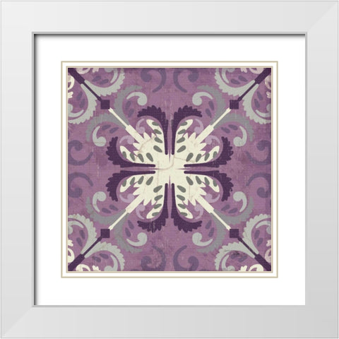 Lavender Glow Square III White Modern Wood Framed Art Print with Double Matting by Pela Studio