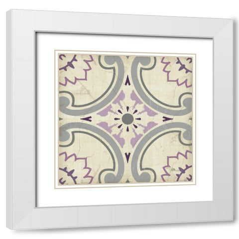 Lavender Glow Square XI White Modern Wood Framed Art Print with Double Matting by Pela Studio