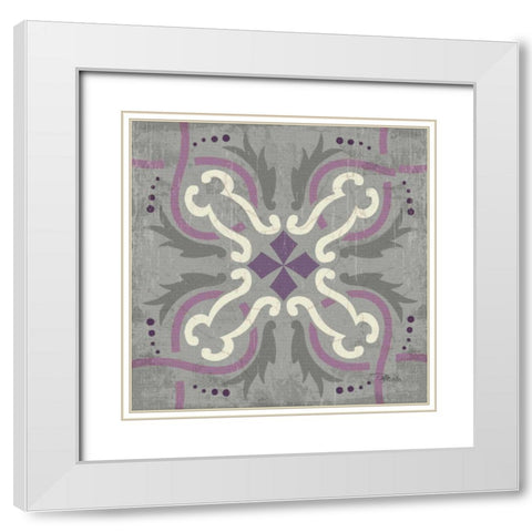 Lavender Glow Square XV White Modern Wood Framed Art Print with Double Matting by Pela Studio