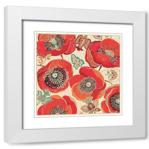 Moroccan Red Light I White Modern Wood Framed Art Print with Double Matting by Brissonnet, Daphne