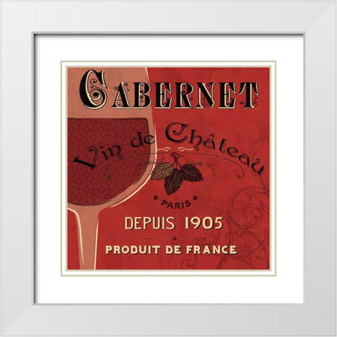 Red Label I White Modern Wood Framed Art Print with Double Matting by Pela Studio