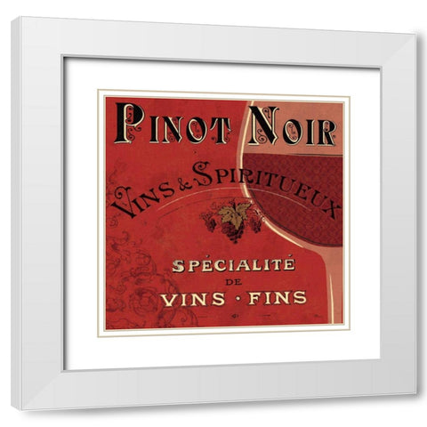 Red Label II White Modern Wood Framed Art Print with Double Matting by Pela Studio