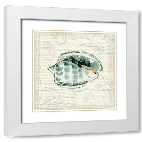 Ocean Prints I White Modern Wood Framed Art Print with Double Matting by Pela Studio