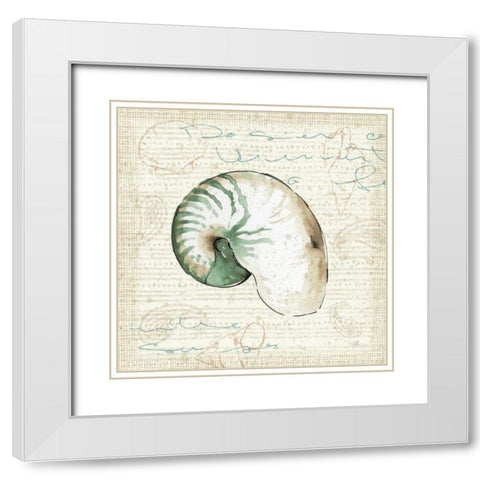 Ocean Prints III White Modern Wood Framed Art Print with Double Matting by Pela Studio