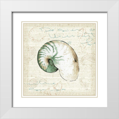 Ocean Prints III White Modern Wood Framed Art Print with Double Matting by Pela Studio