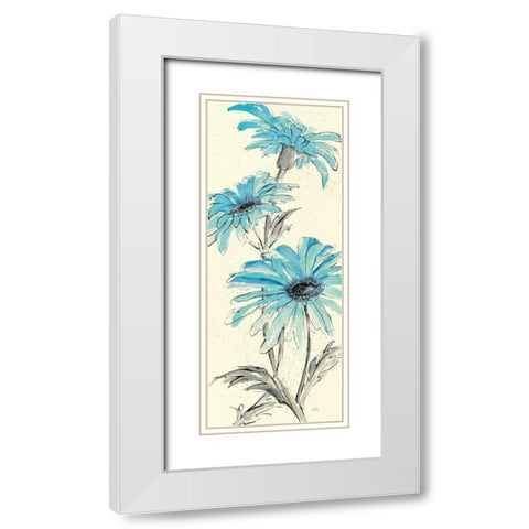 Daisy Dreams I White Modern Wood Framed Art Print with Double Matting by Paschke, Chris