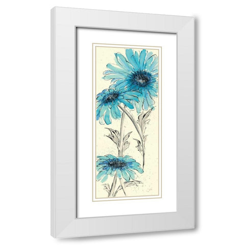 Daisy Dreams II White Modern Wood Framed Art Print with Double Matting by Paschke, Chris