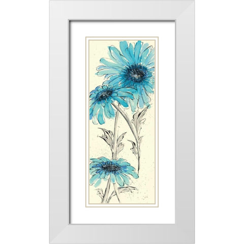 Daisy Dreams II White Modern Wood Framed Art Print with Double Matting by Paschke, Chris