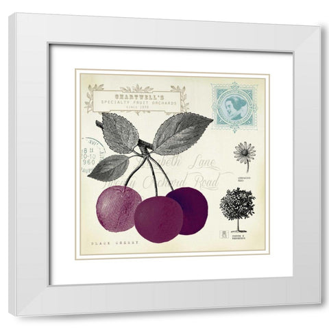 Cherry Notes White Modern Wood Framed Art Print with Double Matting by Studio Mousseau