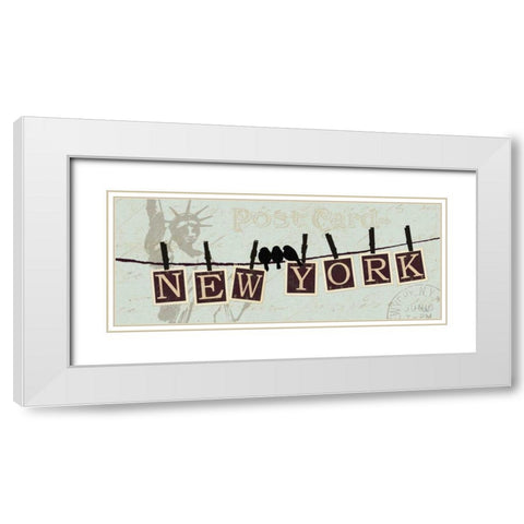 Migration III White Modern Wood Framed Art Print with Double Matting by Pela