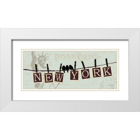 Migration III White Modern Wood Framed Art Print with Double Matting by Pela