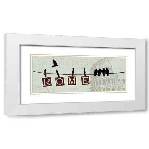 Migration IV White Modern Wood Framed Art Print with Double Matting by Pela