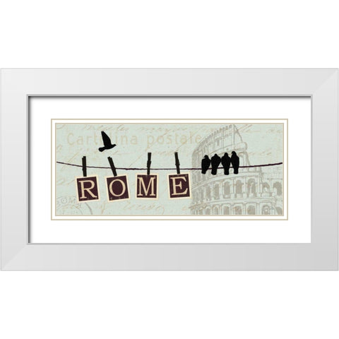 Migration IV White Modern Wood Framed Art Print with Double Matting by Pela