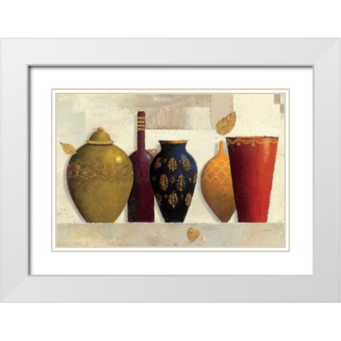 Jeweled Vessels White Modern Wood Framed Art Print with Double Matting by Wiens, James