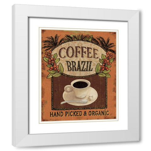 Coffee Blend IV White Modern Wood Framed Art Print with Double Matting by Brissonnet, Daphne