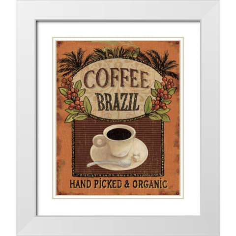 Coffee Blend IV White Modern Wood Framed Art Print with Double Matting by Brissonnet, Daphne