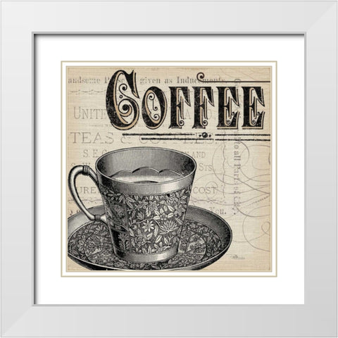 Antique Cafe no Border White Modern Wood Framed Art Print with Double Matting by Pela Studio