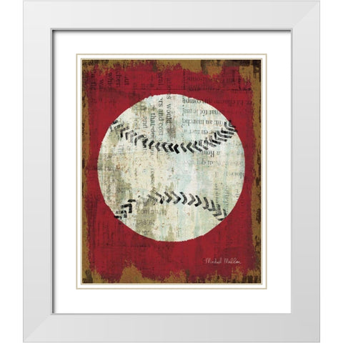 Ball I White Modern Wood Framed Art Print with Double Matting by Mullan, Michael