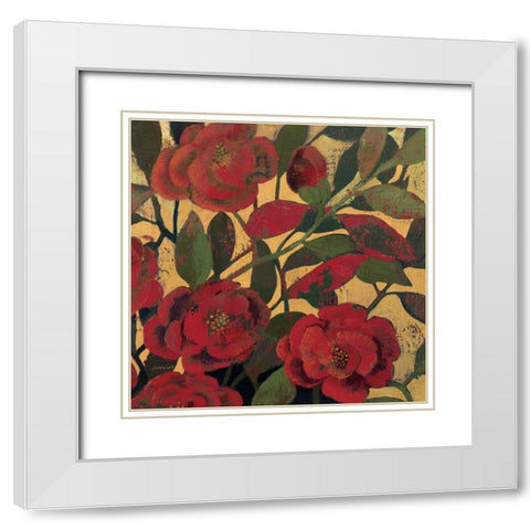 Abundant Roses II White Modern Wood Framed Art Print with Double Matting by Lovell, Kathrine