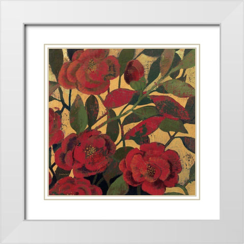 Abundant Roses II White Modern Wood Framed Art Print with Double Matting by Lovell, Kathrine