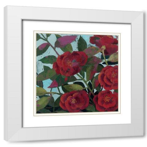 Abundant Roses I White Modern Wood Framed Art Print with Double Matting by Lovell, Kathrine