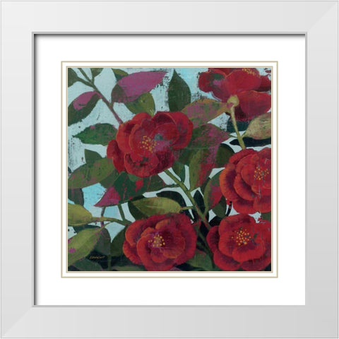 Abundant Roses I White Modern Wood Framed Art Print with Double Matting by Lovell, Kathrine