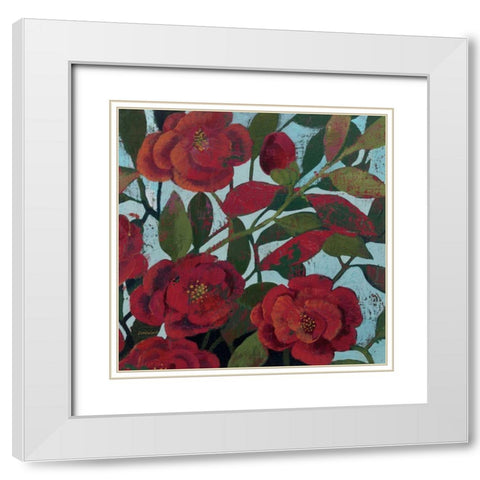Abundant Roses II White Modern Wood Framed Art Print with Double Matting by Lovell, Kathrine