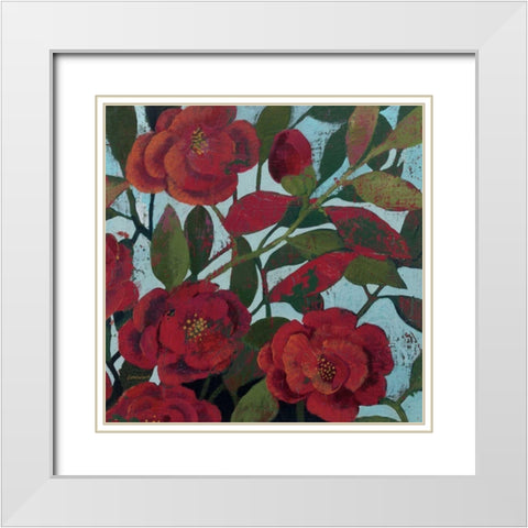 Abundant Roses II White Modern Wood Framed Art Print with Double Matting by Lovell, Kathrine