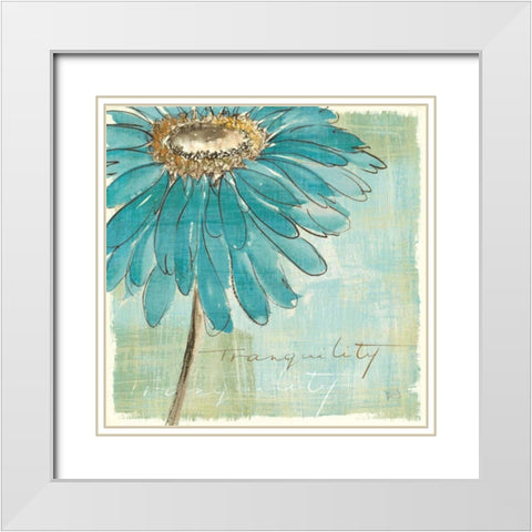 Spa Daisies III White Modern Wood Framed Art Print with Double Matting by Paschke, Chris