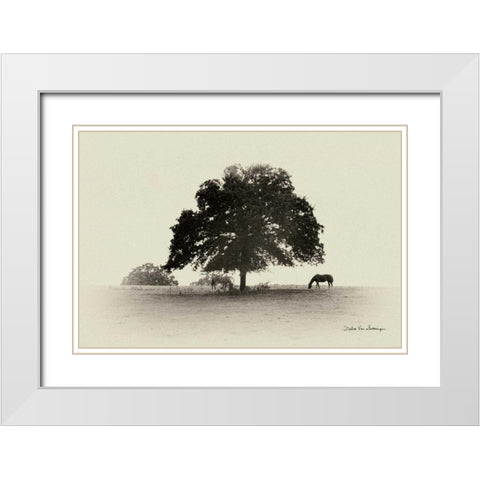 Horses and Trees I White Modern Wood Framed Art Print with Double Matting by Van Swearingen, Debra