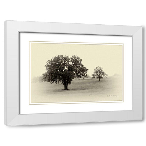 Horses and Tress II White Modern Wood Framed Art Print with Double Matting by Van Swearingen, Debra