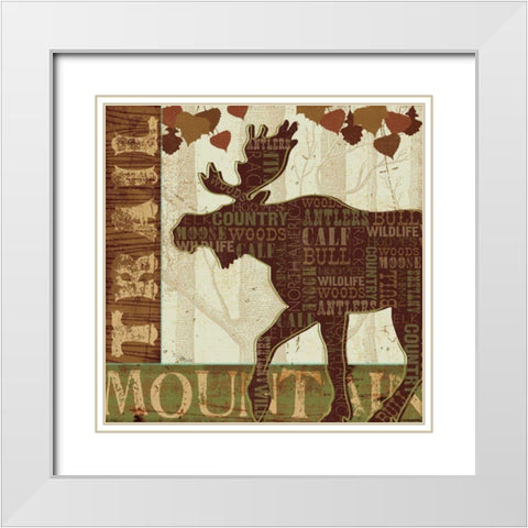 Woodland Words IV White Modern Wood Framed Art Print with Double Matting by Pela Studio