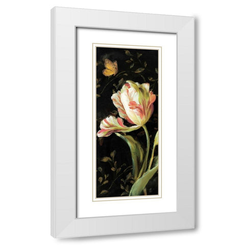 Jardin Paris Florals II White Modern Wood Framed Art Print with Double Matting by Nai, Danhui