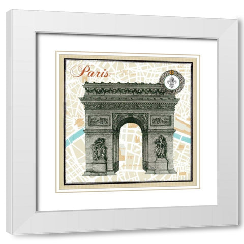 Monuments des Paris Arc White Modern Wood Framed Art Print with Double Matting by Schlabach, Sue