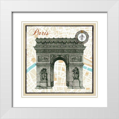 Monuments des Paris Arc White Modern Wood Framed Art Print with Double Matting by Schlabach, Sue