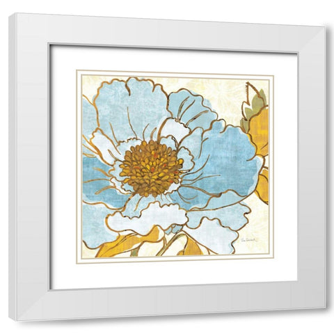 Camilles Peony I White Modern Wood Framed Art Print with Double Matting by Schlabach, Sue