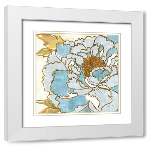 Camilles Peony II White Modern Wood Framed Art Print with Double Matting by Schlabach, Sue