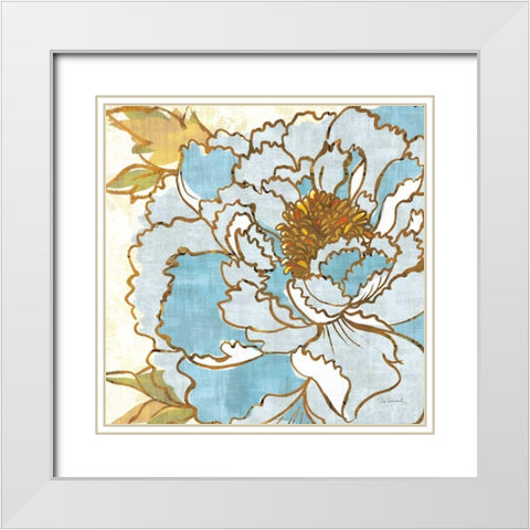 Camilles Peony II White Modern Wood Framed Art Print with Double Matting by Schlabach, Sue