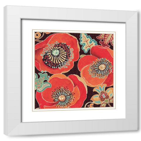 Moroccan Red V White Modern Wood Framed Art Print with Double Matting by Brissonnet, Daphne