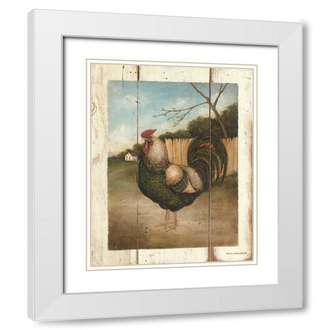 Aramis White Modern Wood Framed Art Print with Double Matting by Brown, David Carter