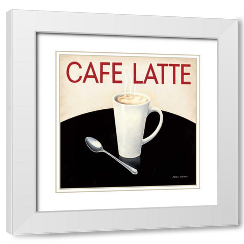 Cafe Moderne I White Modern Wood Framed Art Print with Double Matting by Fabiano, Marco