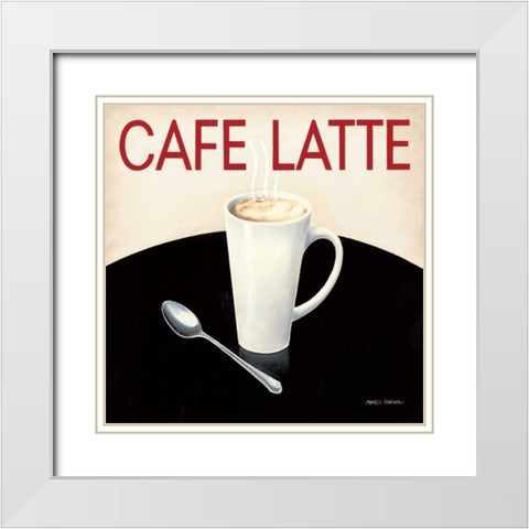 Cafe Moderne I White Modern Wood Framed Art Print with Double Matting by Fabiano, Marco