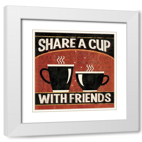 Coffee Roasters III White Modern Wood Framed Art Print with Double Matting by Pela Studio