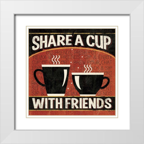 Coffee Roasters III White Modern Wood Framed Art Print with Double Matting by Pela Studio