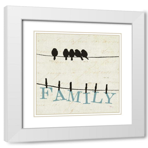 Bird Talk III White Modern Wood Framed Art Print with Double Matting by Pela Studio