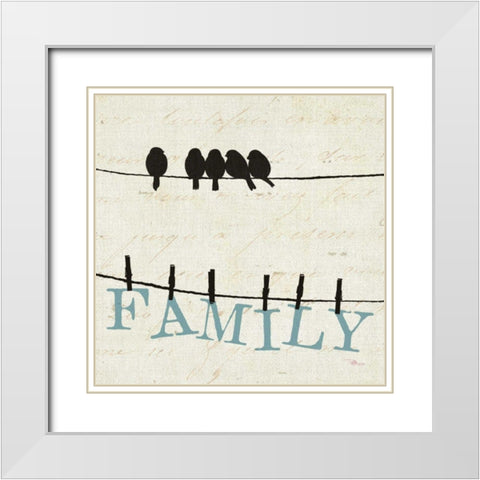 Bird Talk III White Modern Wood Framed Art Print with Double Matting by Pela Studio