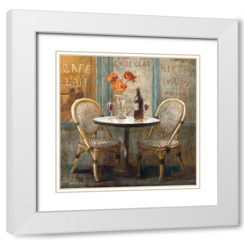 Meet Me at Le Cafe I White Modern Wood Framed Art Print with Double Matting by Nai, Danhui