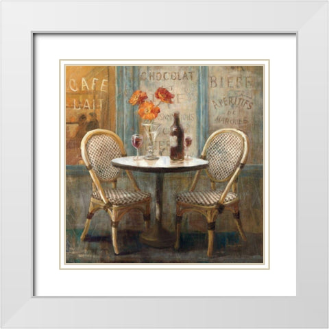 Meet Me at Le Cafe I White Modern Wood Framed Art Print with Double Matting by Nai, Danhui