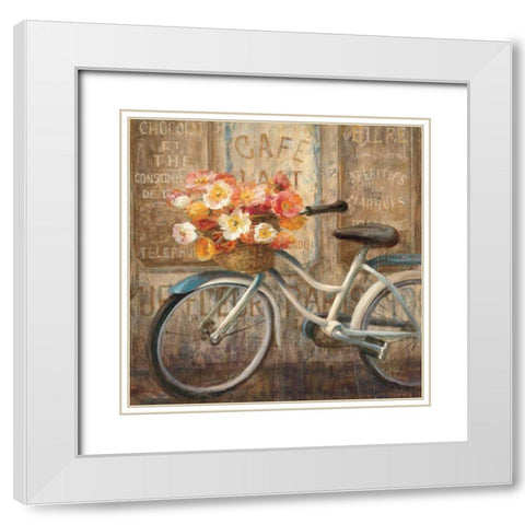 Meet Me at Le Cafe II White Modern Wood Framed Art Print with Double Matting by Nai, Danhui