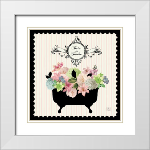 Bain du Jardin I White Modern Wood Framed Art Print with Double Matting by Studio Mousseau